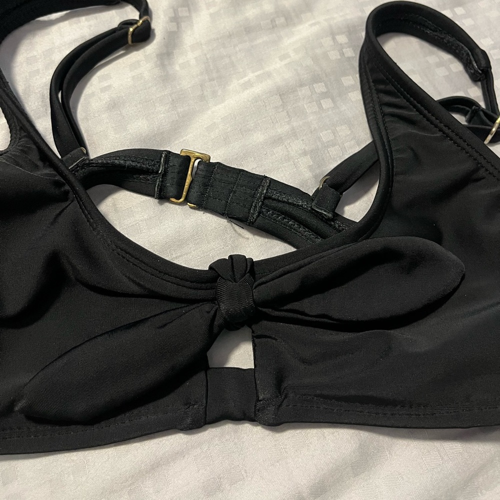 Black Bikini Swim Bathing Suit Top- Juniors XS Xhilaration (Fits Like XXS)